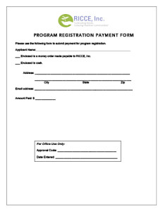 RICCE Fiona's House STEM program payment form